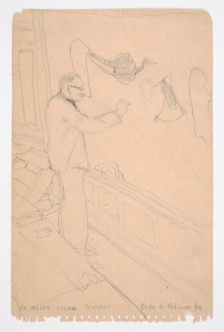 Mary Huntoon, Ecole de Medicine (Oliver Scientist), 1930, graphite on paper, 8 1/4 x 8 3/8 in.,…