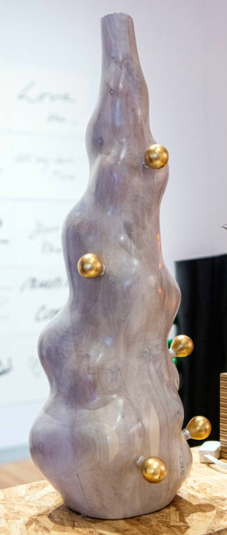 Mark Cowardin, Cloud 11c, 2015, eastern red cedar, cast aluminum, and gold and silver leaf, 27 …