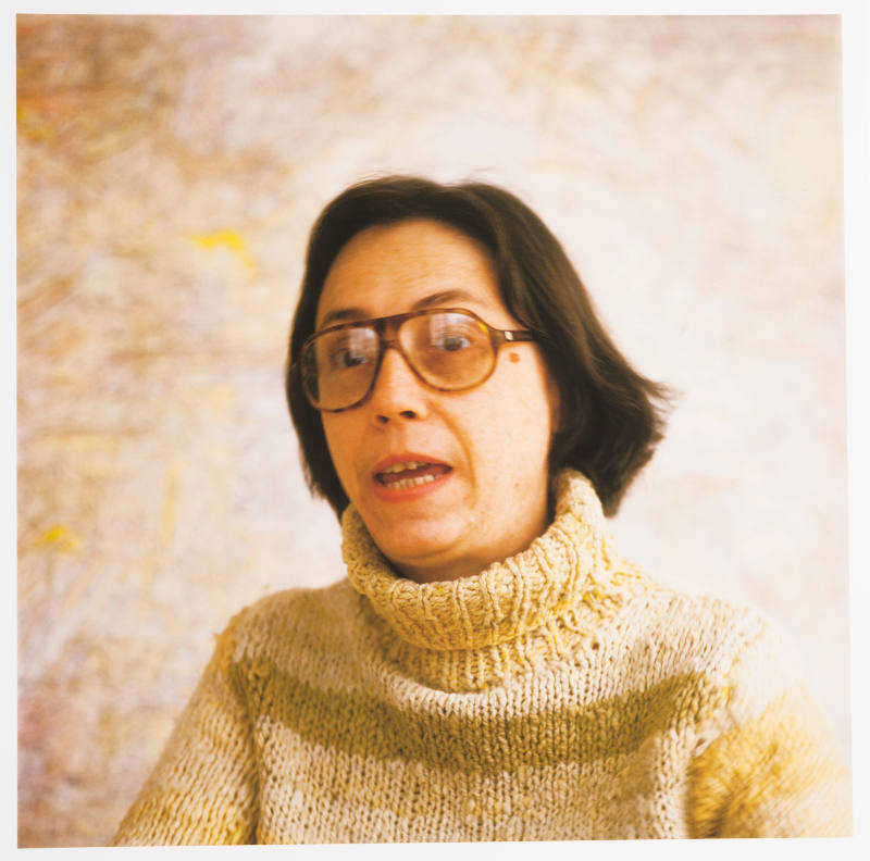 Colette Bangert (artist), in her studio, Tennessee Street, Lawrence, Kansas, March 24, 1982