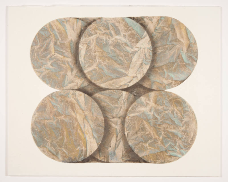 Shirley Smith, Title unknown (circle series, gray and blue), 1970, Acrylic on unbleached muslin…