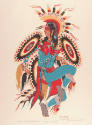 Woody Crumbo, The Humming Bird Dance, ca. 1970, screenprint, 14 x 9 7/8 in., Kansas State Unive…