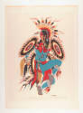 Woody Crumbo, The Humming Bird Dance, ca. 1970, screenprint, 14 x 9 7/8 in., Kansas State Unive…