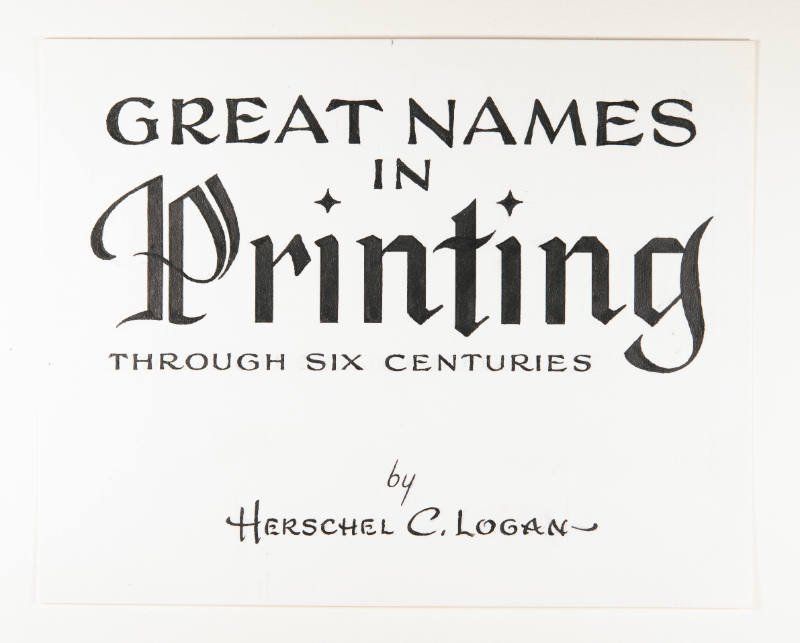 Great Names in Printing (cover)