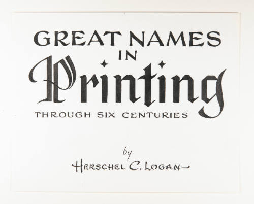 Great Names in Printing (cover)