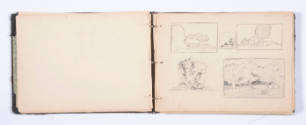 Herschel C. Logan, 1920s sketchbook with studies for prints, 1922 - 1924, graphite, 10 x 13 3/8…