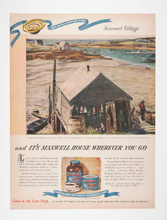 Advertisement for Maxwell House featuring Zsissly's Lobster's Wharf