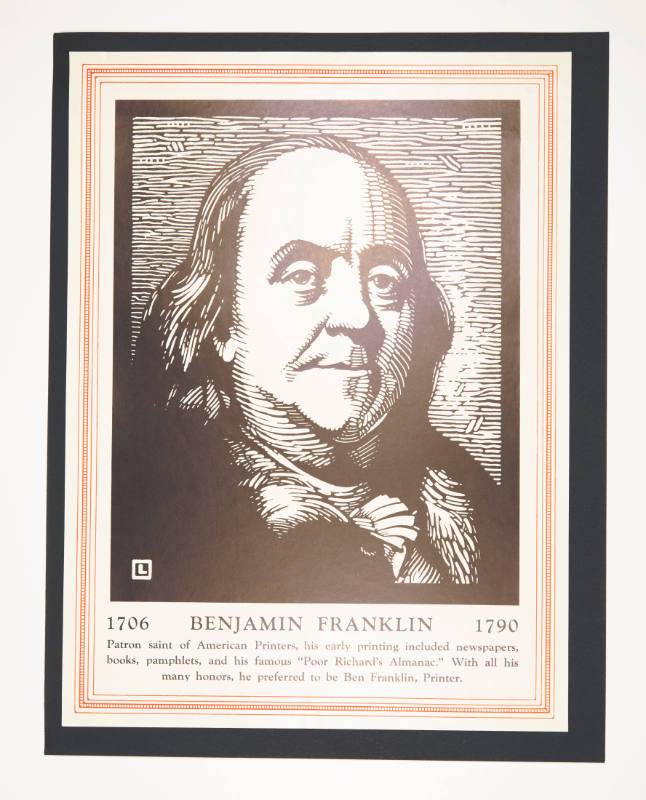 Benjamin Franklin (recto) and Christopher Plantin (verso)