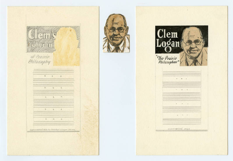 Prairie Philosopher (Clem Logan) studies (early idea for The Colonel) (6 sheets)