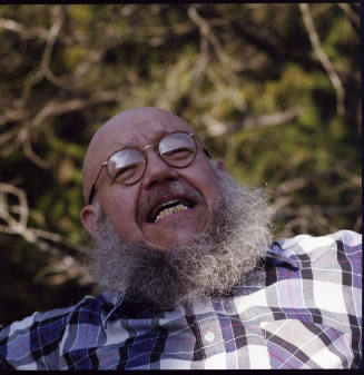 Robert Brawley (painting professor, University of Kansas), back deck, Kren home, Tatarrax Drive, Manhattan, Kansas, October 27, 1987