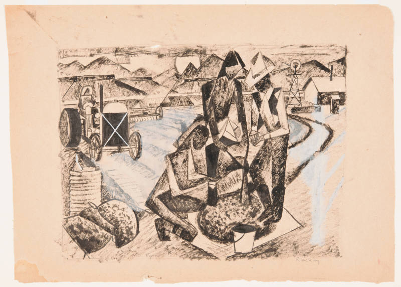 Title unknown (study for New Deal mural)