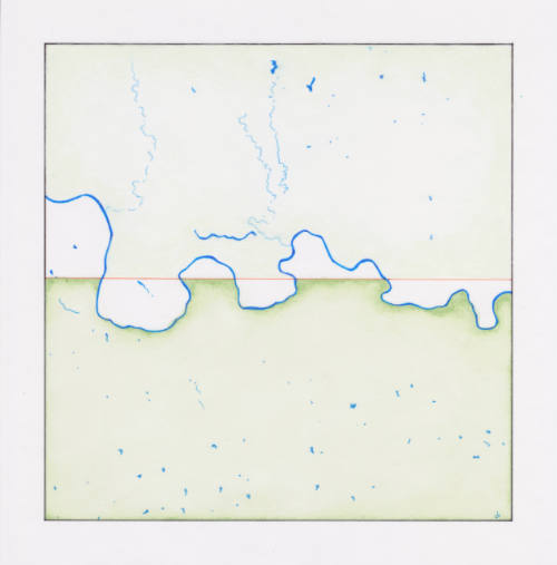 Lynn Benson, Republican River, from Waterplaces, 2012-2015, colored pencil, ink, and mineral sp…