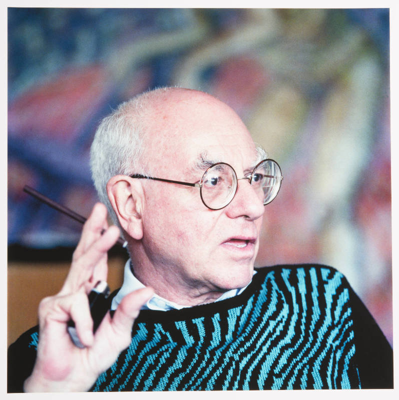 Don Baum (artist, teacher, curator), in his apartment, South Shore Drive, Chicago, June 13, 1985