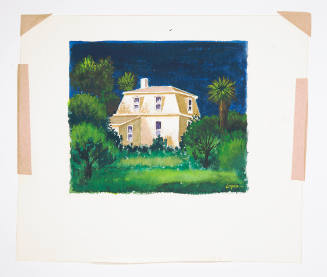 Herschel C. Logan, title unknown (house at night), ca. 1975, watercolor, 8 1/2 x 9 7/8 in., Kan…