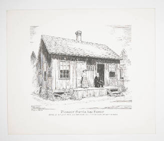 Herschel C. Logan, Pioneer Santa Ana Home, mid 20th century, ink, 10 7/8 x 12 7/8 in., Kansas S…