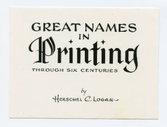 Title page (Great Names in Printmaking through Six Centuries)