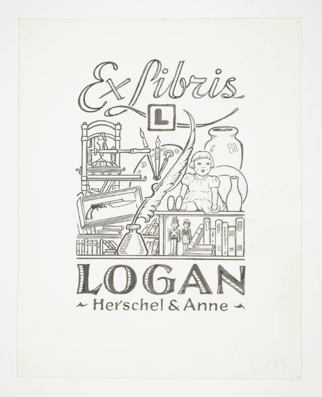 Herschel C. Logan, title unknown  (ex libris Logan Herschel and Anne), mid 20th century, 10 5/8…