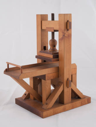 Herschel C. Logan, Wooden printing press, mid 20th century, wood and adhesive, 14 5/8 x 12 3/4 …