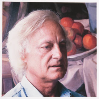 Wilbur Niewald (painting professor, Kansas City Art Institute), in his studio, Kansas City Art Institute, September 17, 1982