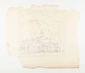 Cartoon for title unknown (landscape with house)