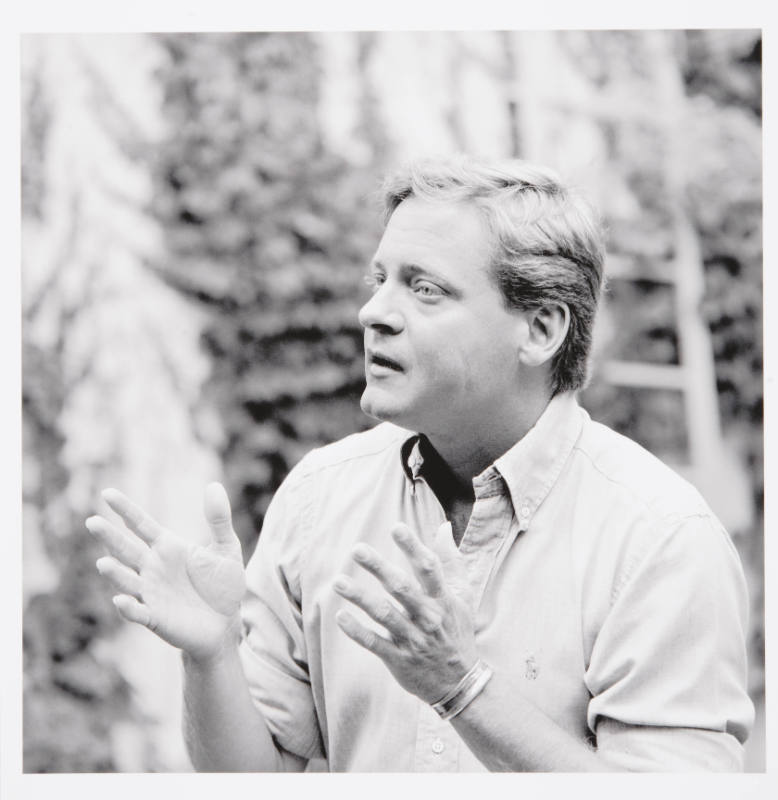 Don Lambert (arts advocate), backyard, Kren home, Betrand Street, Manhattan, Kansas, July 18, 1985