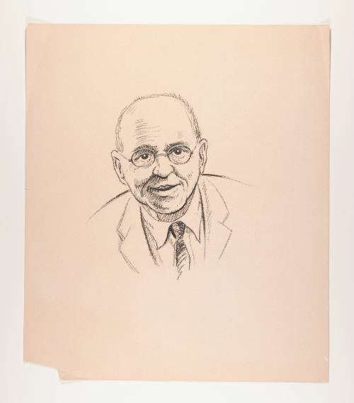 Herschel C. Logan, Study for Logan- Himself, mid 20th century, crayon with ink and white correc…