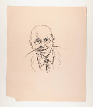 Herschel C. Logan, Study for Logan- Himself, mid 20th century, crayon with ink and white correc…