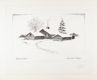 Herschel C. Logan, Study for Deep Winter, mid 20th century, ink with graphite, colored pencil, …