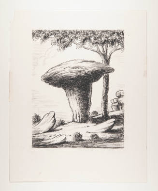Herschel C. Logan, Study for Toadstool Rocks, 1936, crayon with graphite, 12 15/16 x 10 3/8 in.…