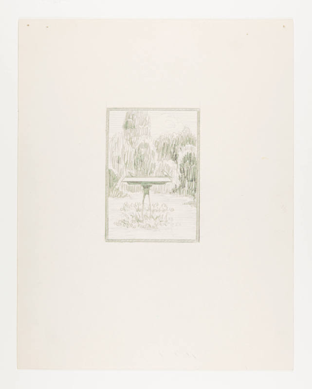 Herschel C. Logan, study for birdbath, 1925, graphite, 8 5/8 x 6 3/4 in., Kansas State Universi…