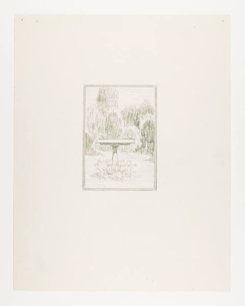 Herschel C. Logan, study for birdbath, 1925, graphite, 8 5/8 x 6 3/4 in., Kansas State Universi…