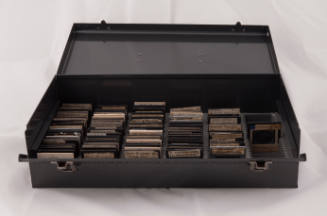 Metal box of slides