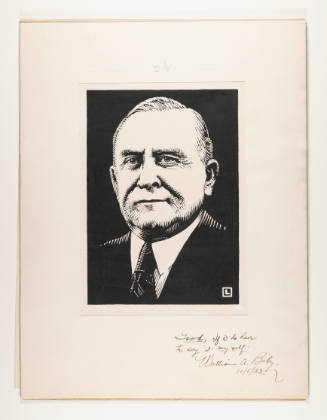 Herschel C. Logan, William A. Biby, 1933, ink with white correction fluid, 12 5/8 x 9 1/2 in., …
