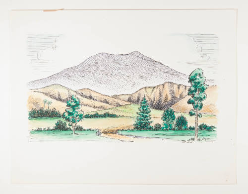 Herschel C. Logan, title unknown (Saddleback in spring), ca. 1975, watercolor with ink, 9 1/4 x…