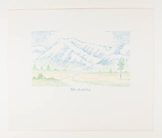 Herschel C. Logan, Mt. Baldy, ca. 1975, colored inks, 8 x 9 1/2 in., Kansas State University, M…