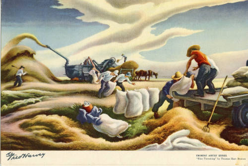 Coffee Shop menu featuring Thomas Hart Benton's "Rice Threshing" (Sunday, March 30, 1947)