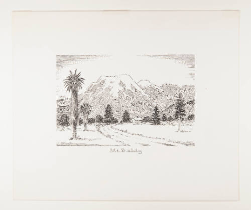 Herschel C. Logan, Mt. Baldy, ca. 1975, ink with graphite, 8 ½ x 11 in., Kansas State Universit…