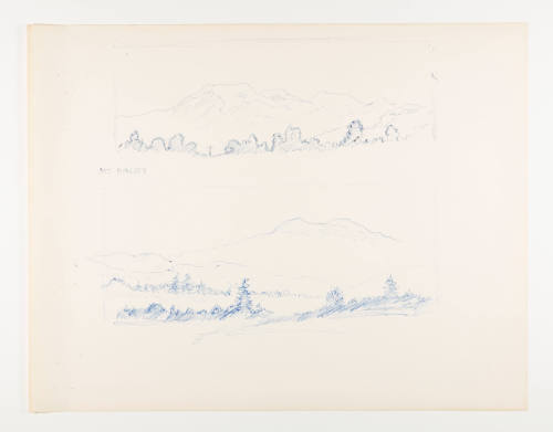 Herschel C. Logan, title unknown (Mt. Baldy and Saddleback), ca. 1975, ballpoint pen, 8 1/2 x 1…