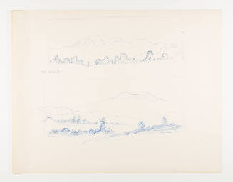 Herschel C. Logan, title unknown (Mt. Baldy and Saddleback), ca. 1975, ballpoint pen, 8 1/2 x 1…