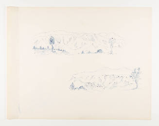 Herschel C. Logan, title unknown (Mt. Baldy and Saddleback), ca. 1975, ballpoint pen, 8 1/2 x 1…