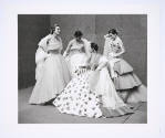 Show-stoppers of collections were fabulous ball dresses like these Fath designs
1951, printed …