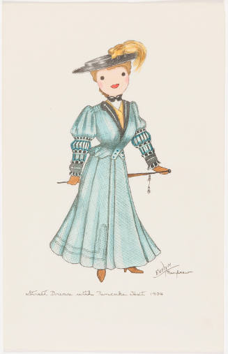 Street Dress with Pancake Hat 1904