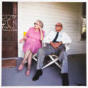 George M. Kren, Elizabeth "Grandma" (artist) and Glenn Layton (artist's spouse), front porch of…