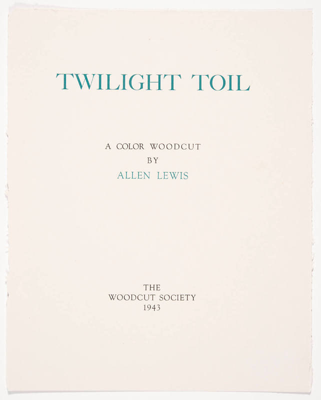 Twilight Toil (print folio cover)