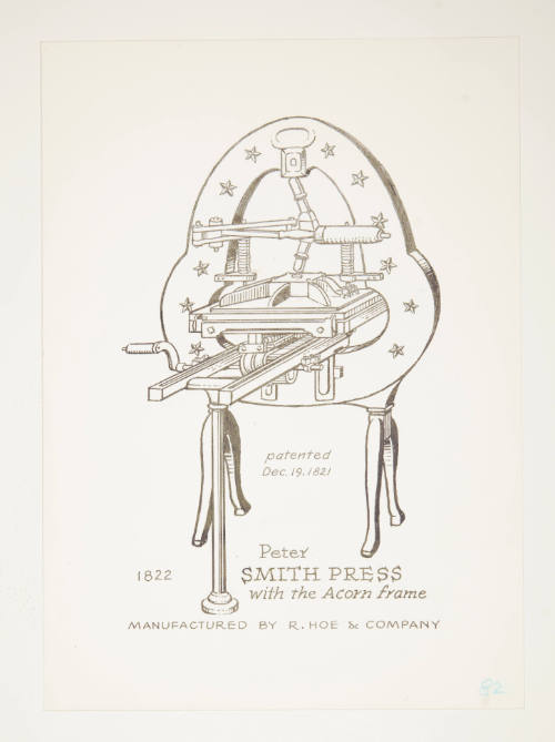 Herschel C. Logan, Study for The American Hand Press (Peter Smith), 1980, ink and graphite, 10 …