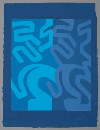 Chryssa Vardea-Mavromichali, Gates to Times Square (Shades of Blue), 1978, screenprint on paper…