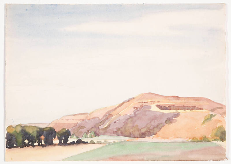 Title unknown (pale hills with yellow streak)