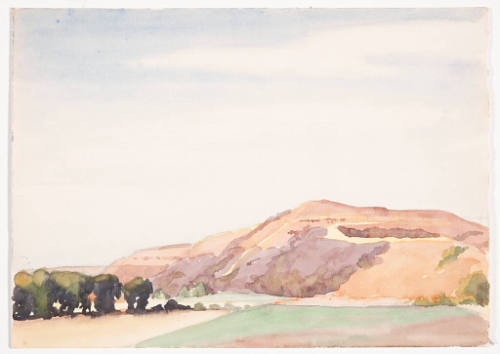 Title unknown (pale hills with yellow streak)