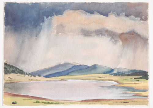 Title unknown (storm over mountain lake)