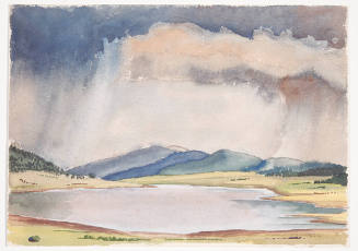 Title unknown (storm over mountain lake)