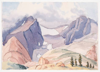 Title unknown (purple mountain; low clouds)